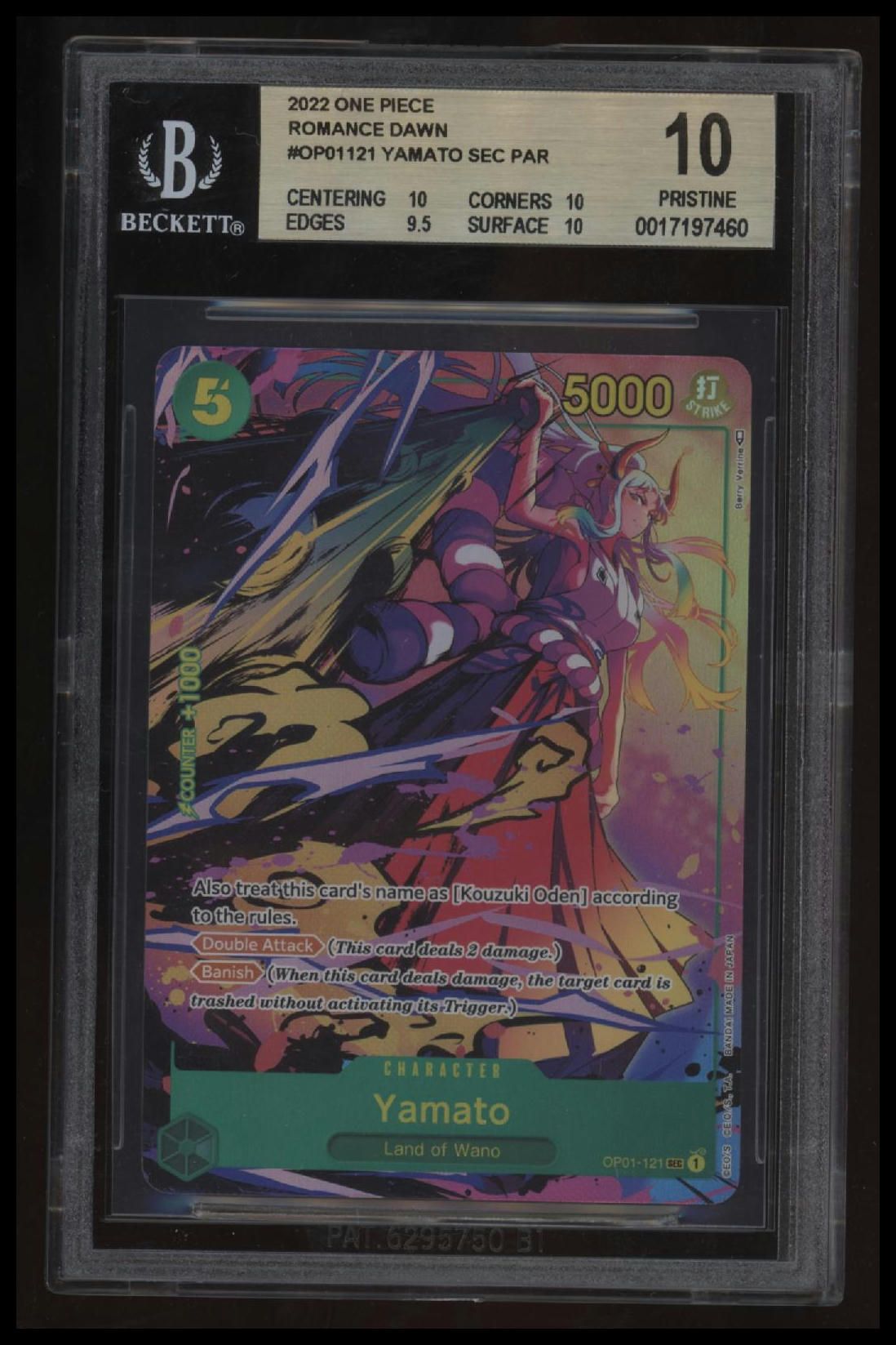 2022 One Piece Romance Dawn Yamato ALT ART SEC BGS 10.0