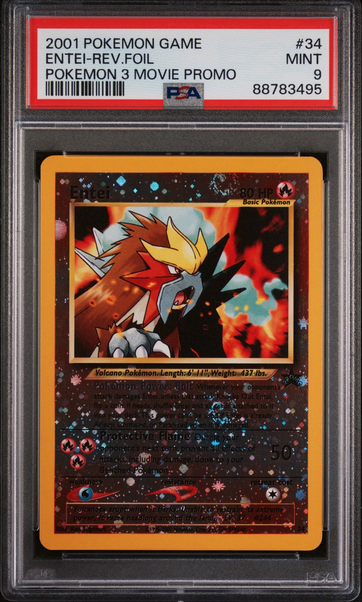 2001 Pokemon Game Movie Entei-Rev.Foil Pokemon 3 Movie Promo PSA 9 88783495