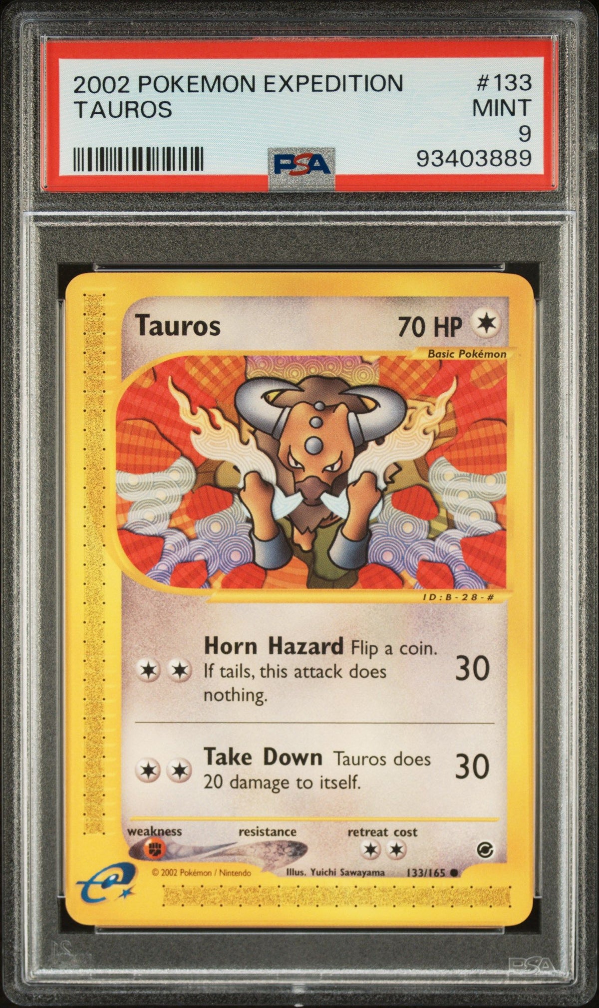 2002 Pokemon Expedition Tauros PSA 9