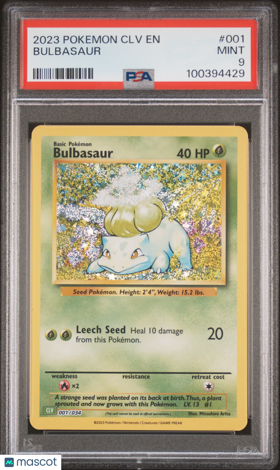 2023 Pokemon Classic Venusaur &amp; Lugia Ex Deck Bulbasaur PSA 9