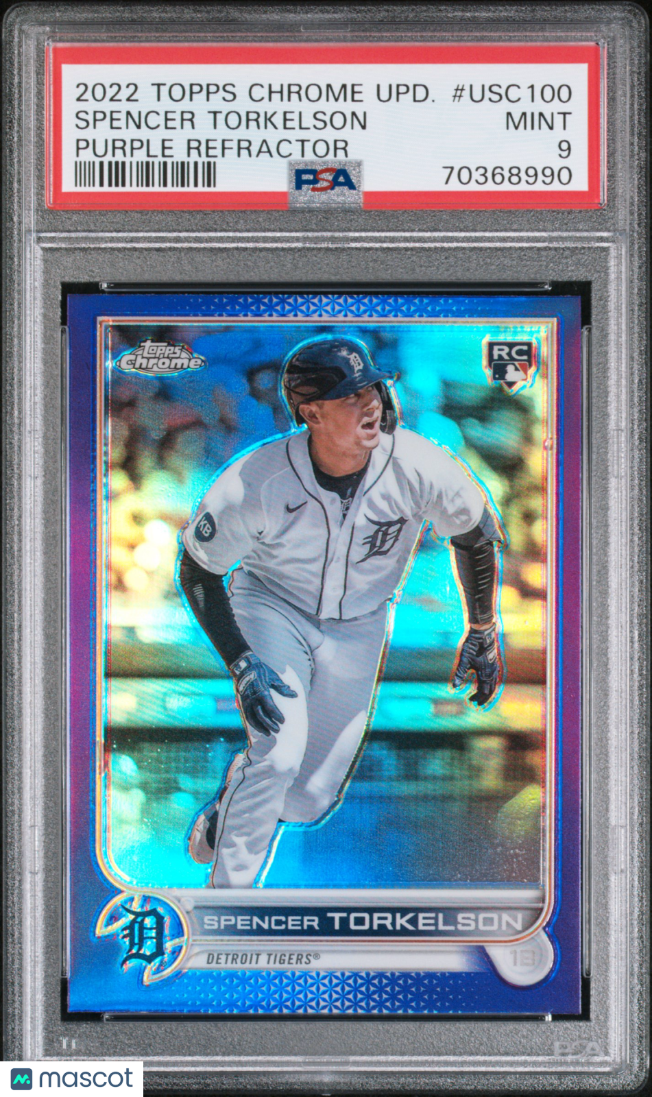 2022 Topps Chrome Update Spencer Torkelson Purple Refractor PSA 9