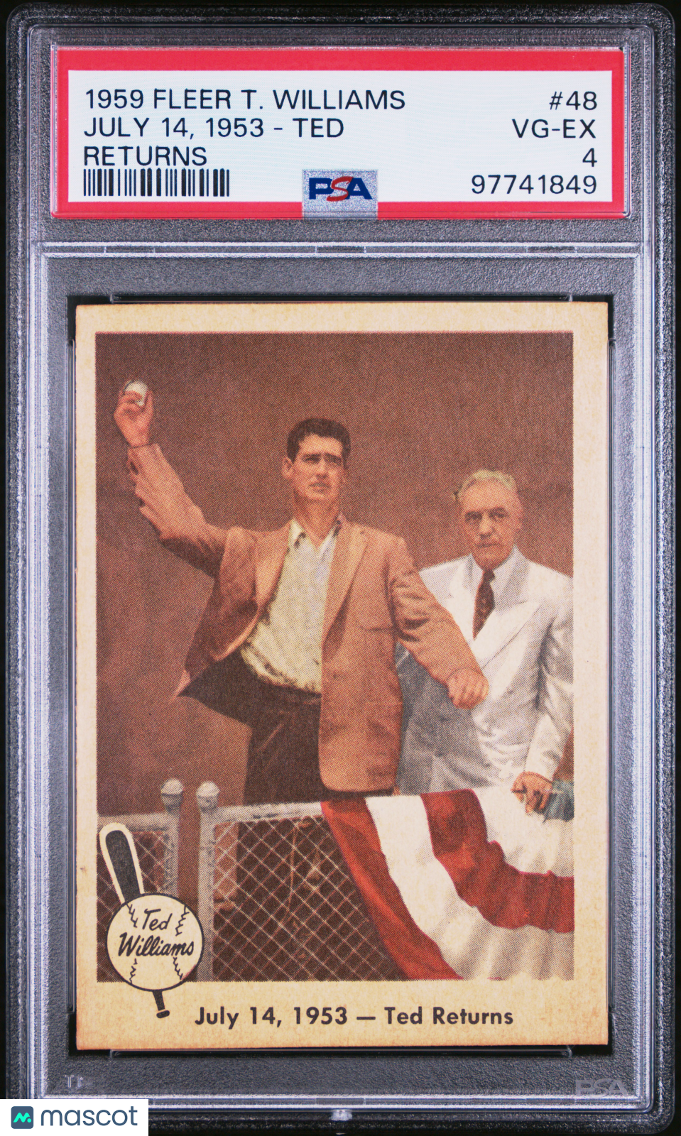 1959 Fleer Ted Williams July 14, 1953 - Ted Returns PSA 4