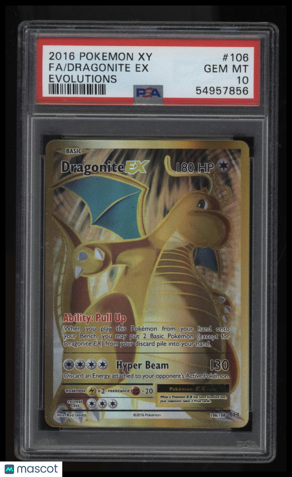 2016 Pokemon Xy Evolutions Fa/Dragonite Ex Evolutions PSA 10