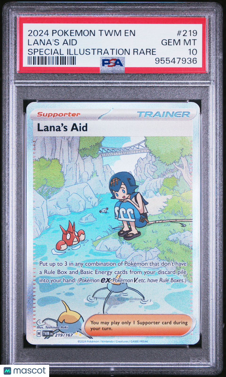 2024 Pokemon Twilight Masquerade Lana&#39;S Aid Special Illustration Rare PSA 10