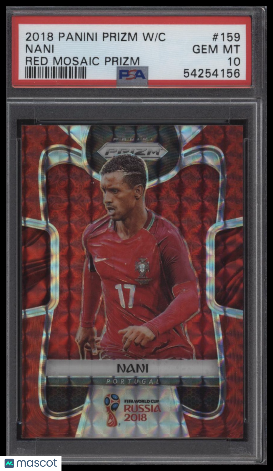 2018 Panini Prizm World Cup #159 Nani Red Mosaic Prizm PSA 10