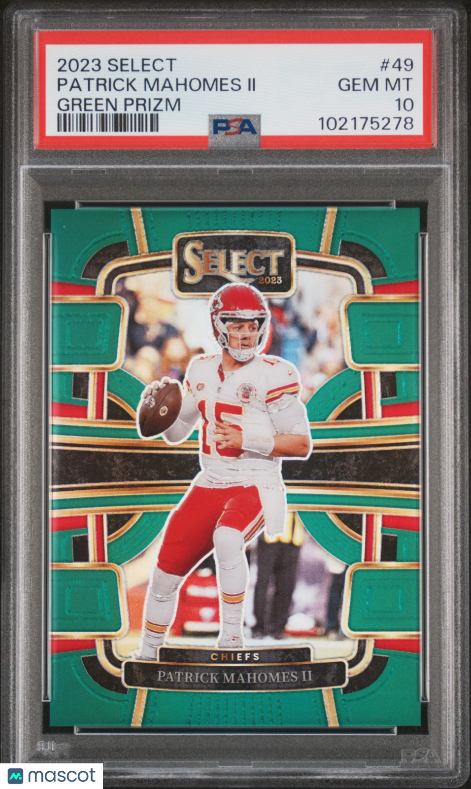 2023 Panini Select Patrick Mahomes Ii Green Prizm PSA 10