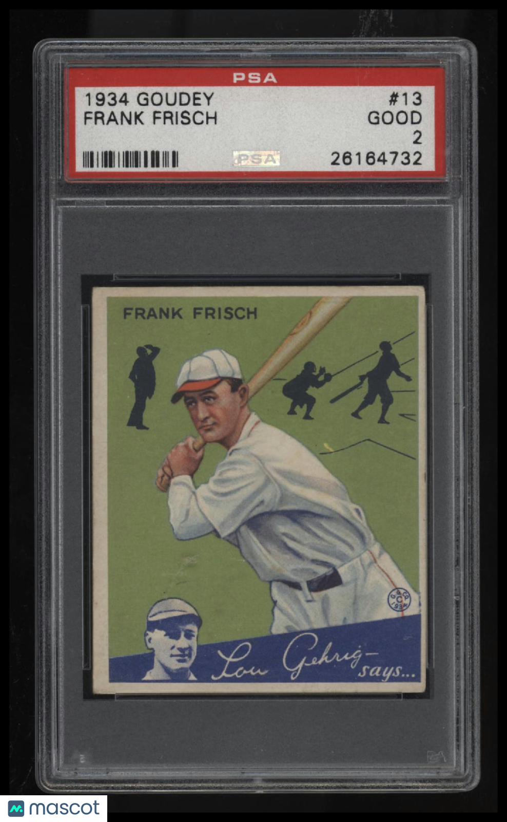 1934 Goudey Frank Frisch PSA 2