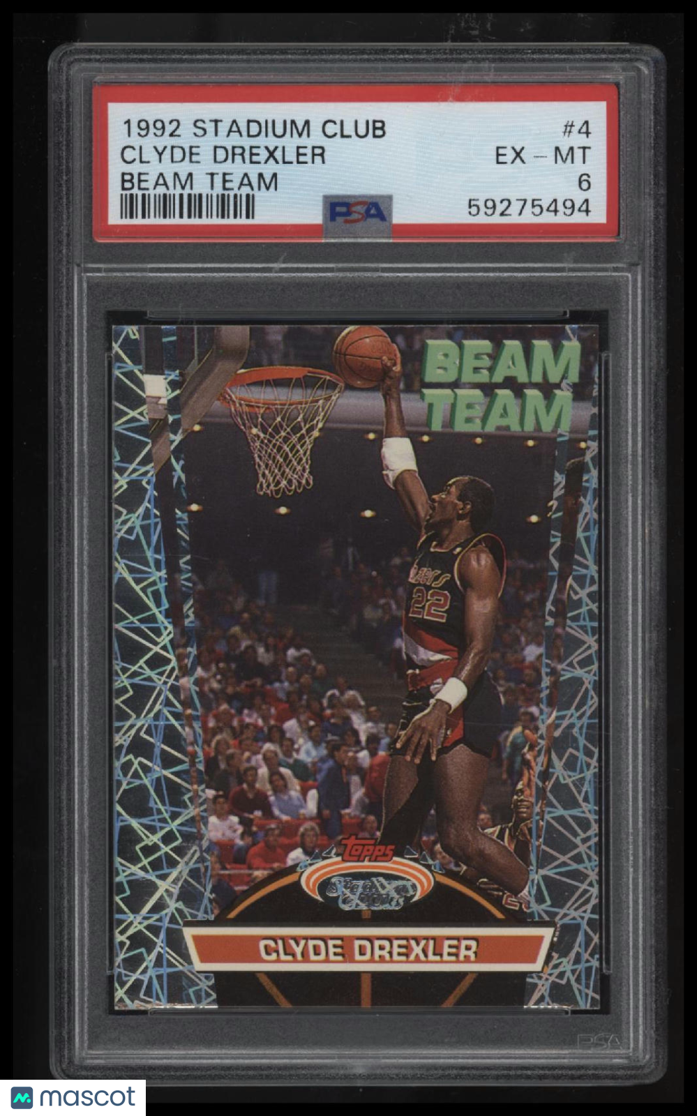 1992 Stadium Club Beam Team Clyde Drexler Beam Team PSA 6