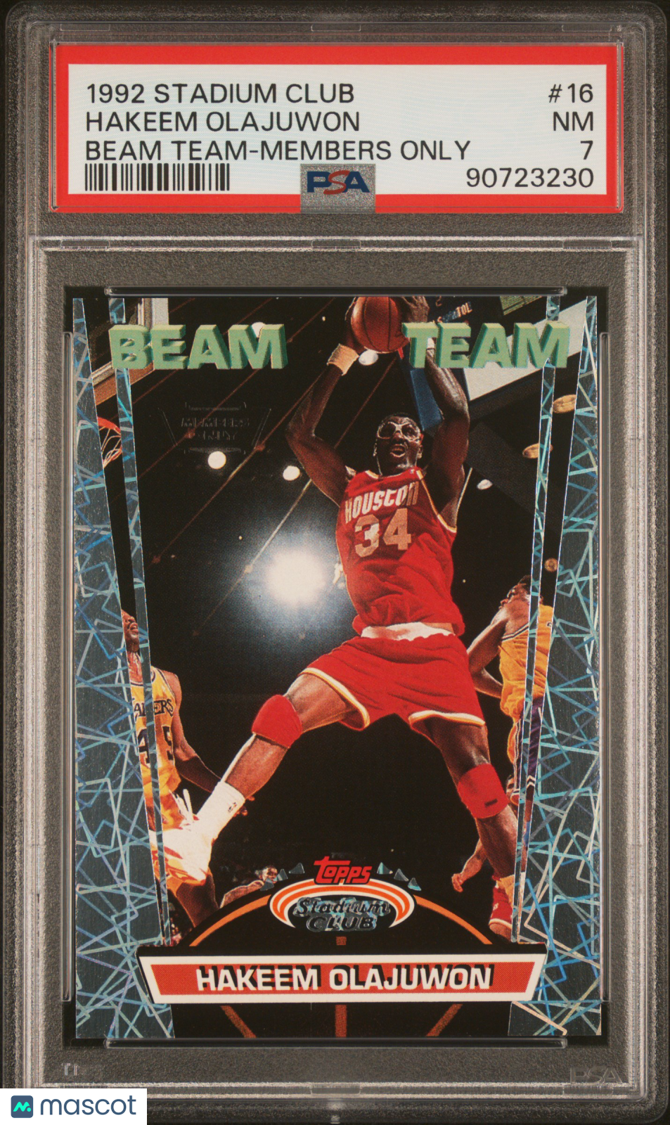 1992 Stadium Club Beam Team Hakeem Olajuwon Beam Team-Members Only PSA 7