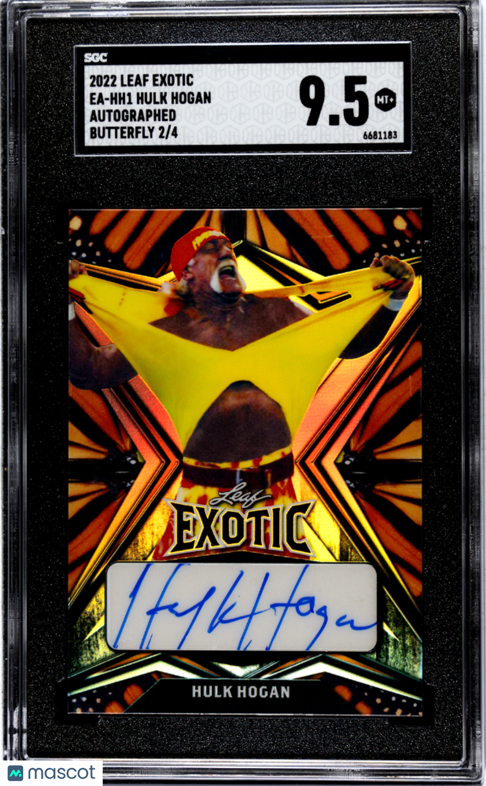 2022 Leaf Exotic #EA-HH1 Hulk Hogan Auto. Butterfly SGC 9.5