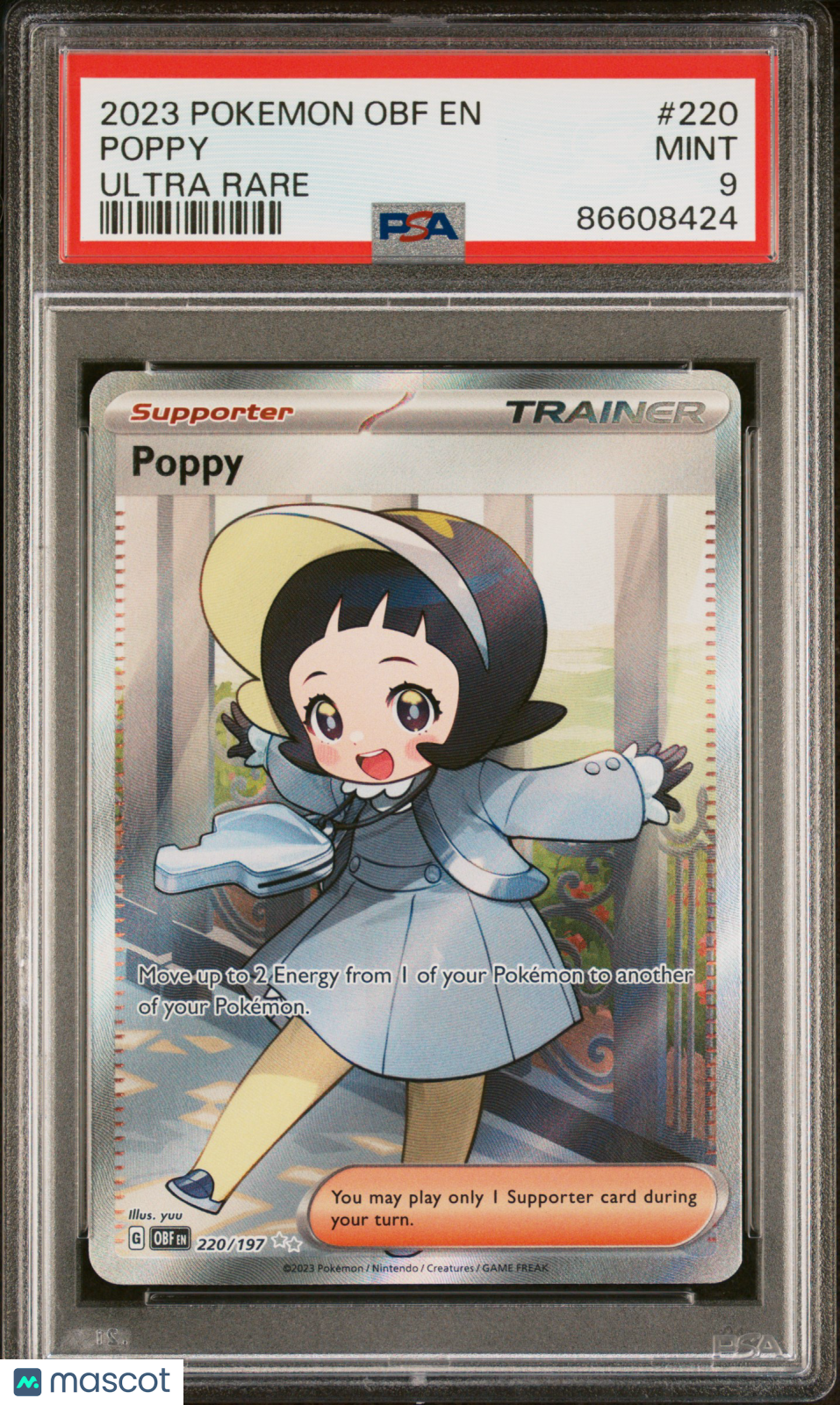 2023 Pokemon Obf En-Obsidian Flames Poppy Ultra Rare PSA 9