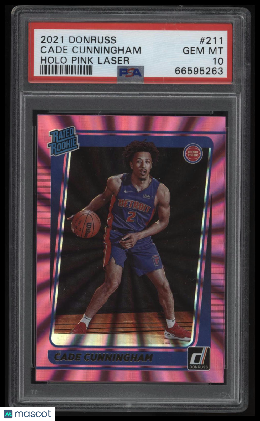 2021 Panini Donruss #211 Cade Cunningham Holo Pink Laser PSA 10