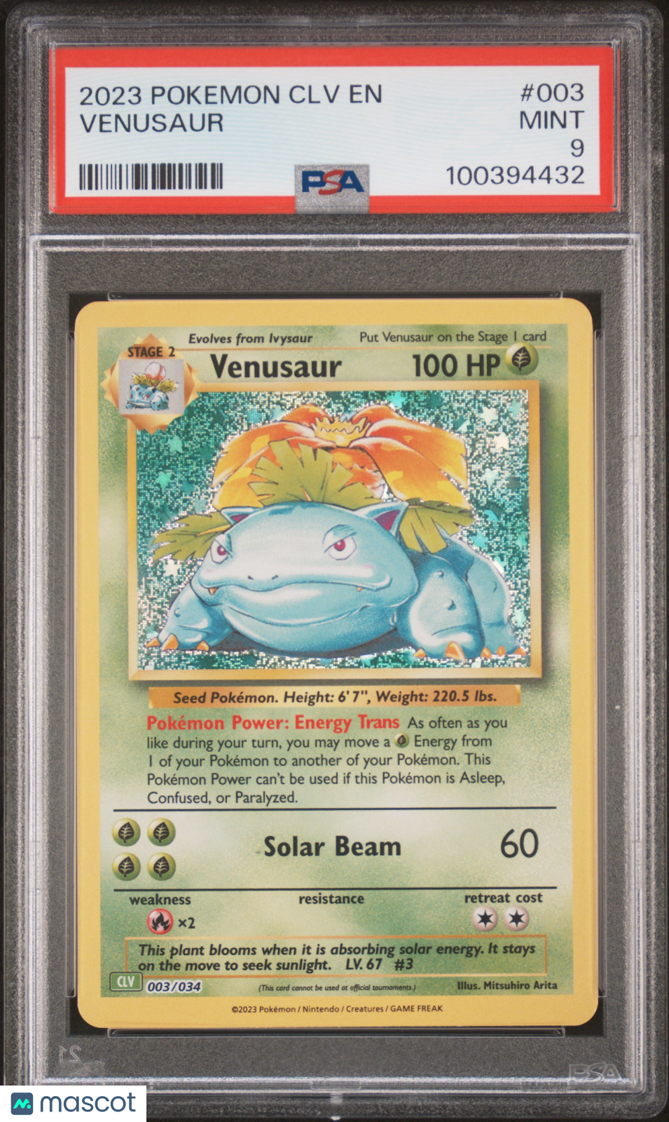 2023 Pokemon Classic Venusaur &amp; Lugia Ex Deck Venusaur PSA 9