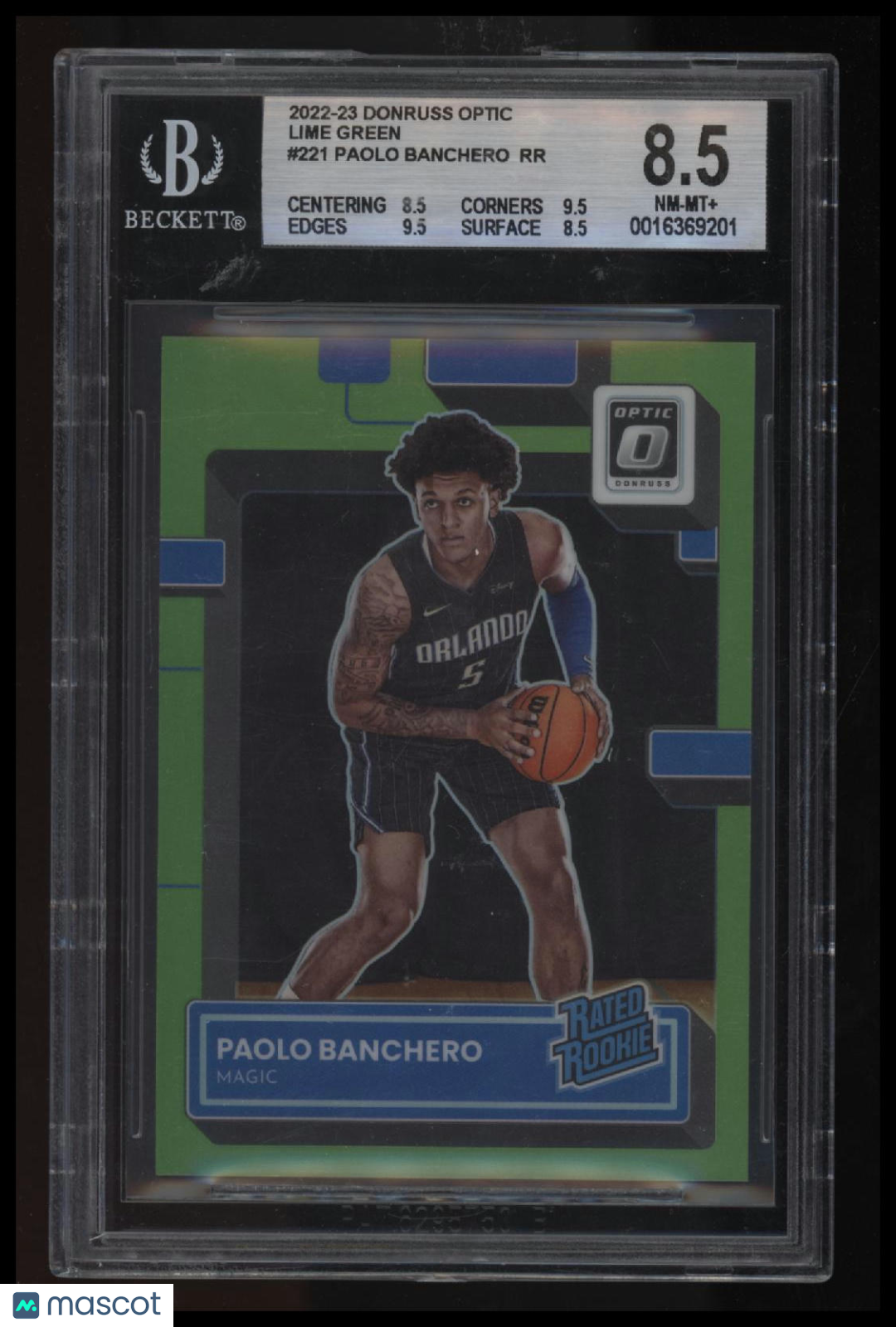 2022-23 Donruss Optic Lime Green Paolo Banchero RR BGS 8.5