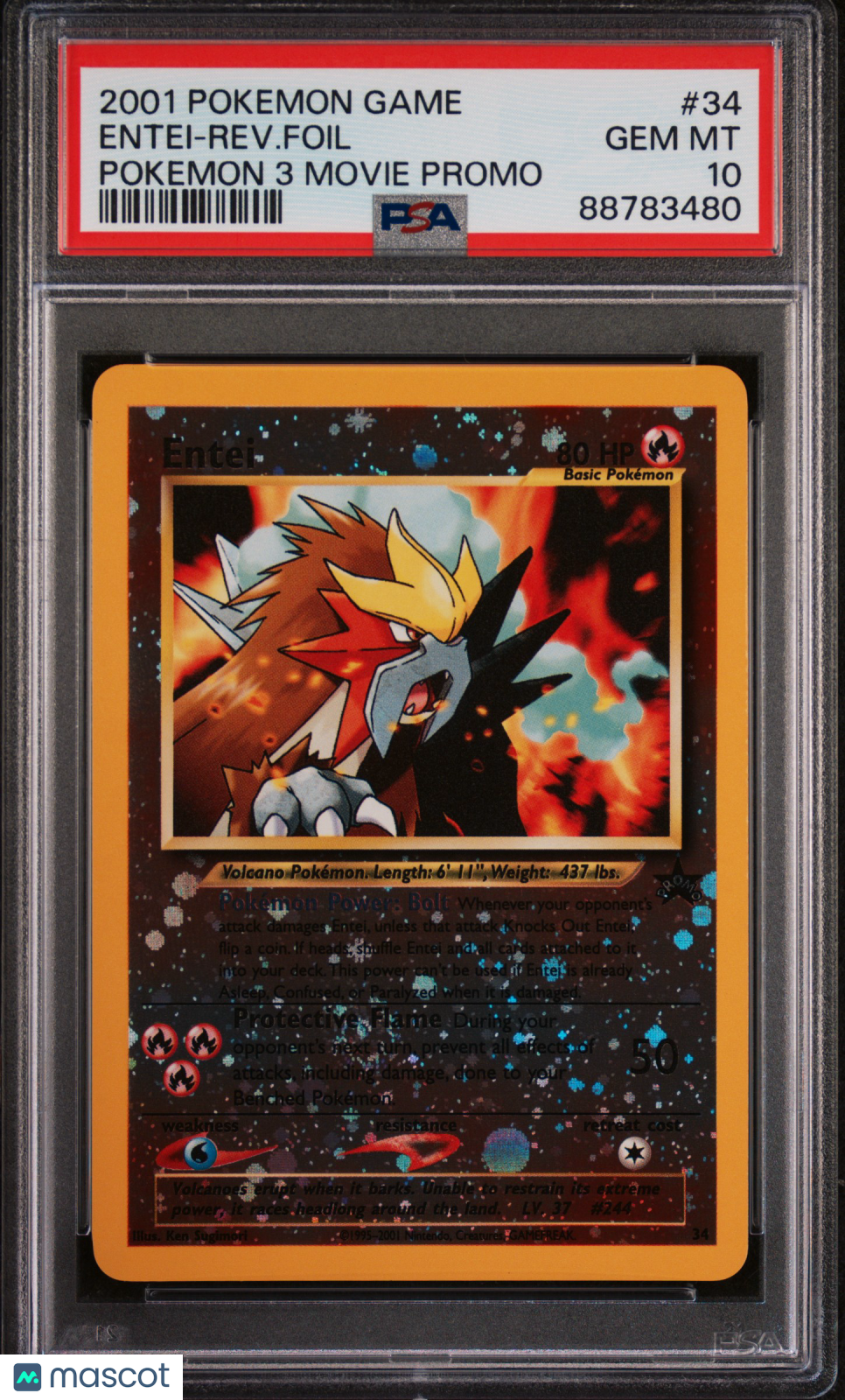 2001 Pokemon Game Movie Entei-Rev.Foil PSA 10 88783480