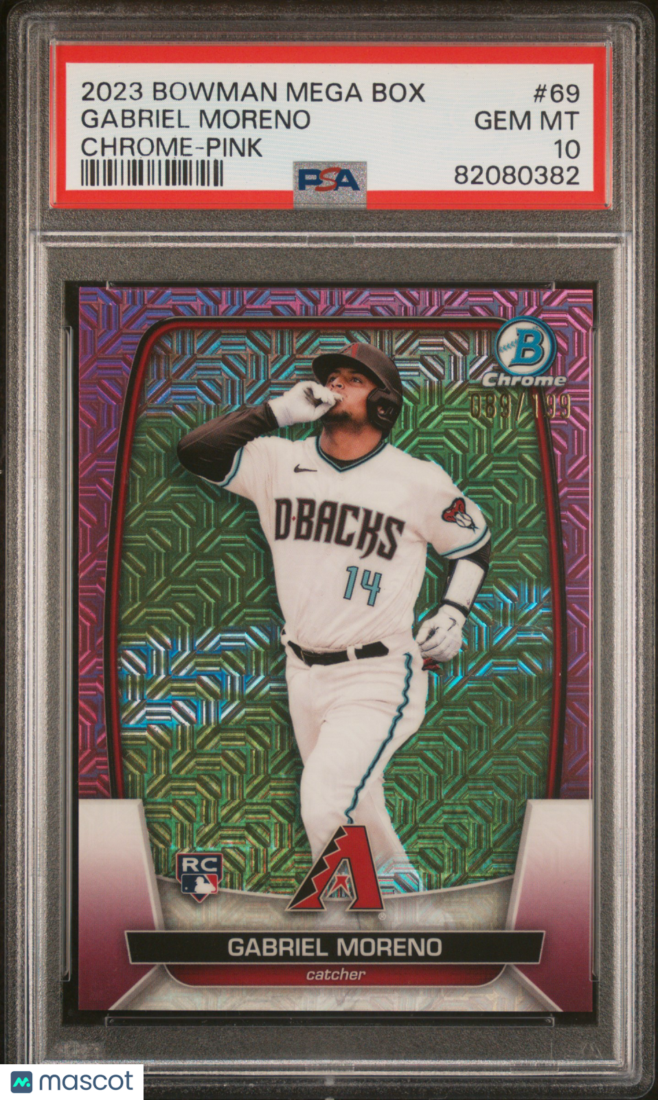 2023 Bowman Mega Box Chrome #69 Gabriel Moreno Chrome-Pink PSA 10