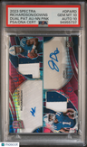 2023 Spectra Anthony Richardson Josh Downs Dual Patch Auto Pink /25 PSA 10