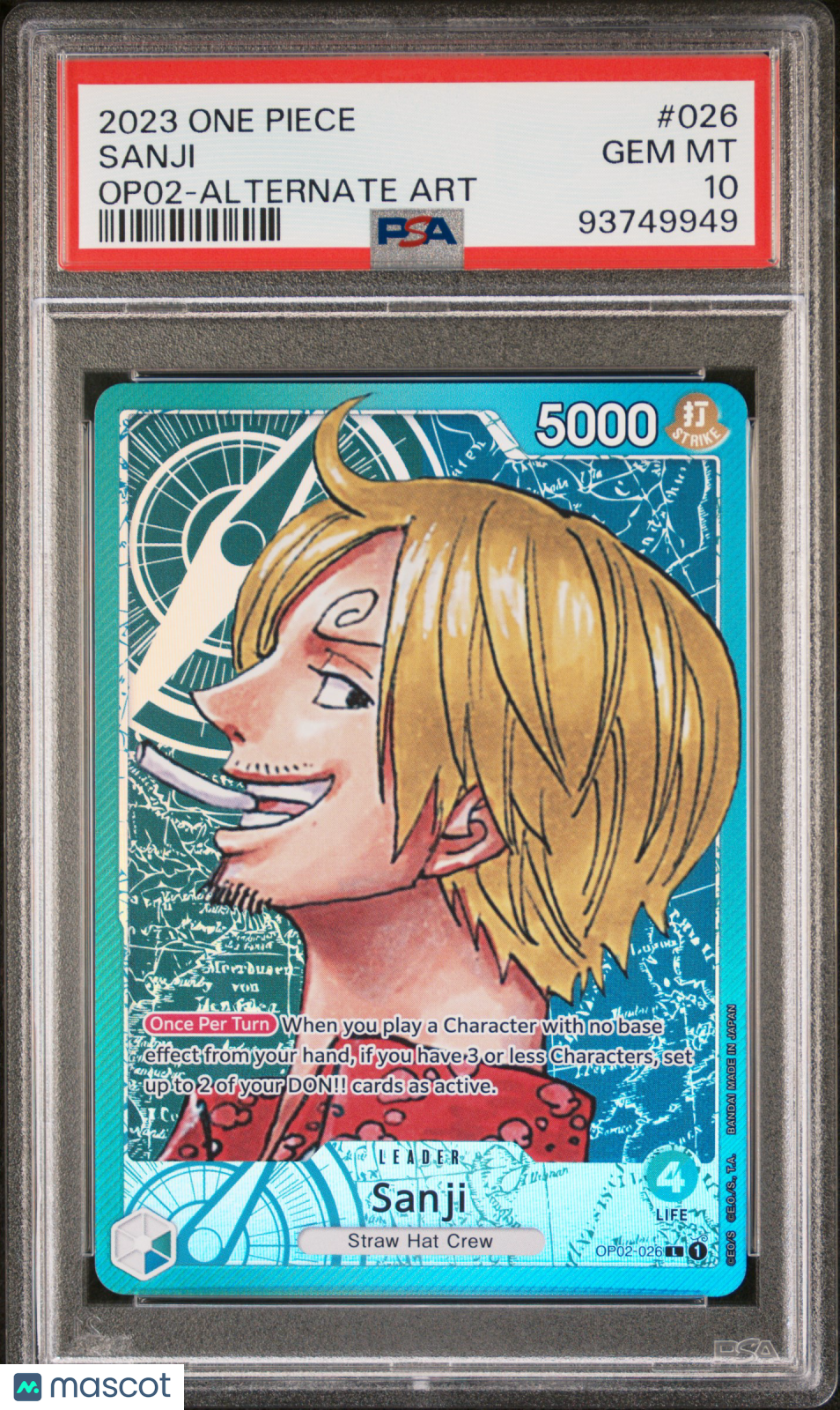 2023 One Piece Paramount War Sanji Op02-Alternate Art PSA 10 93749949