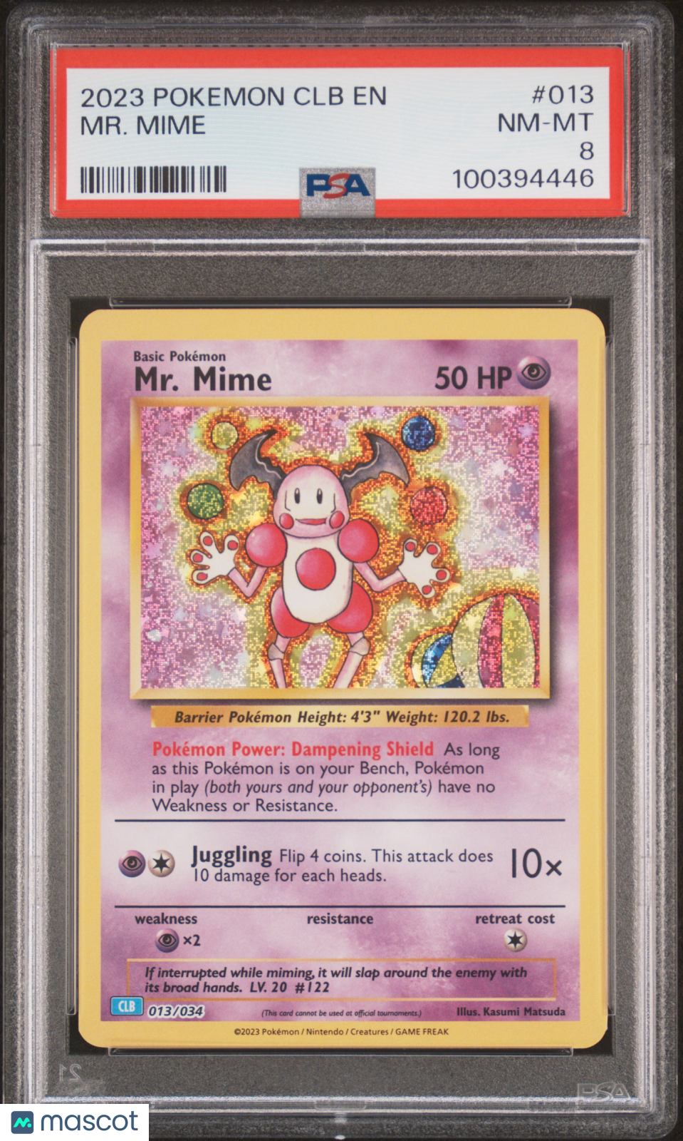 2023 Pokemon Clb-Trading Card Game Classic Mr. Mime PSA 8