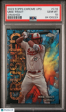 2023 Topps Chrome Update Crushed Mike Trout PSA 10