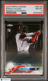 2018 Topps Chrome Rookie Autograph #RA-RA Ronald Acuna Rookie Autograph PSA 8