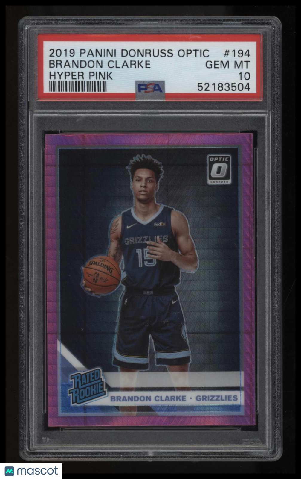 2019 Panini Donruss Optic Brandon Clarke Hyper Pink PSA 10