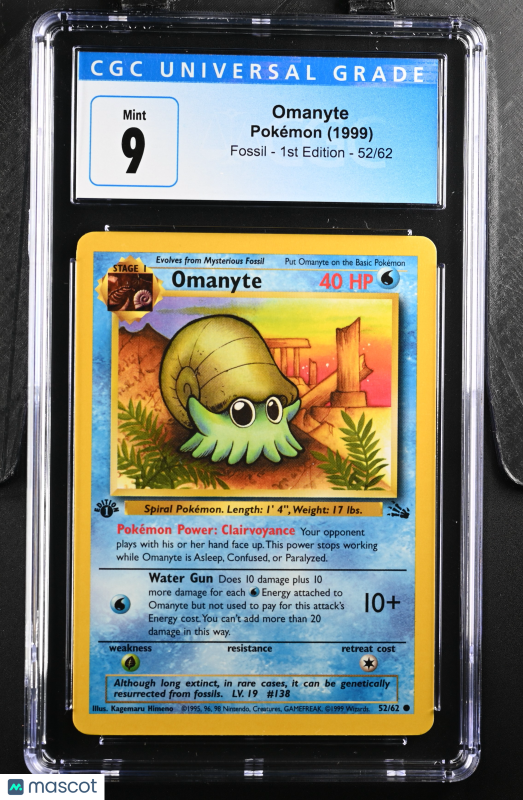 1999 Fossil - 1st Edition Omanyte CGC 9