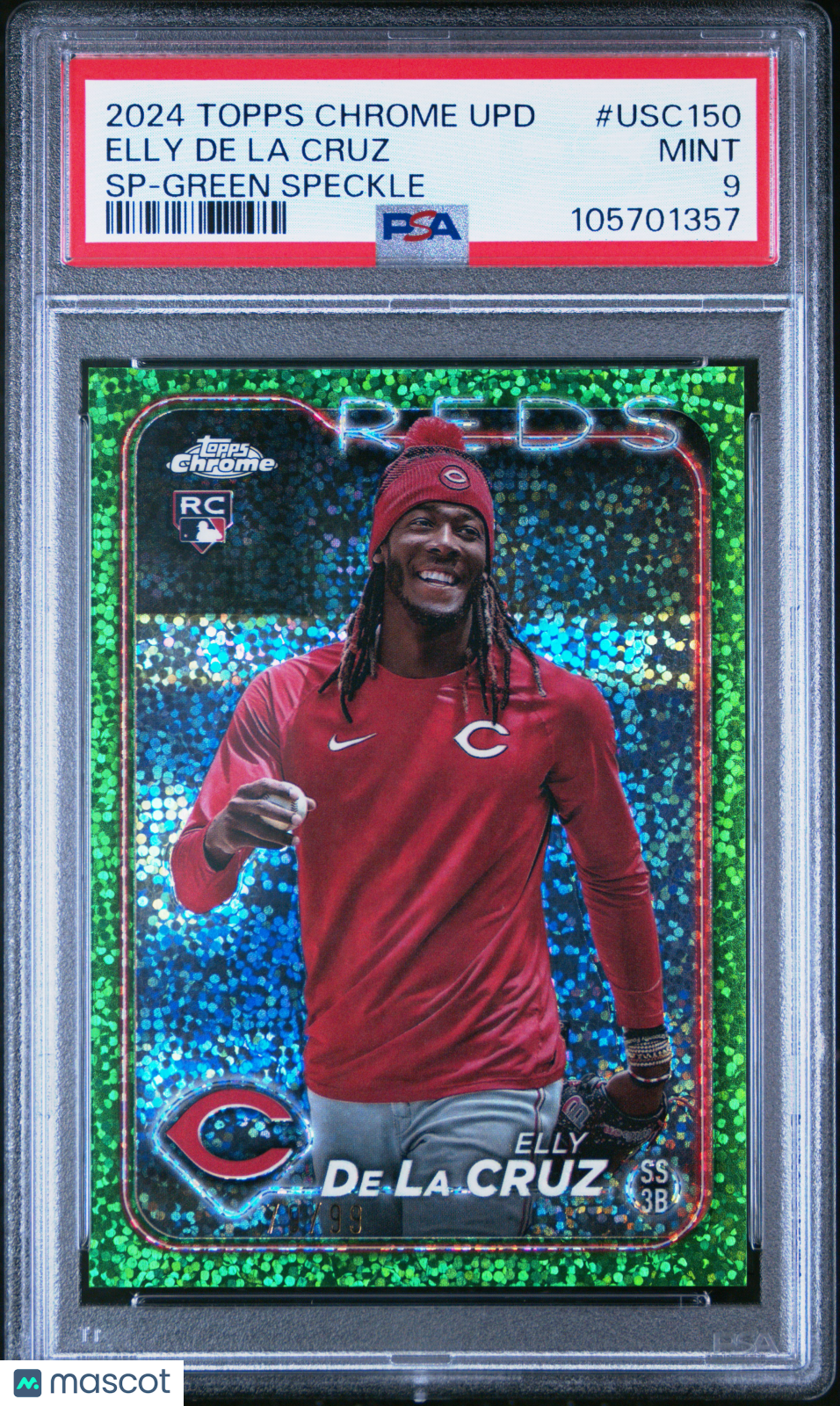 2024 Topps Chrome Update Elly De La Cruz Sp-Green Speckle PSA 9