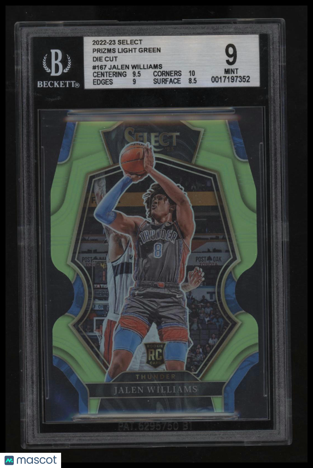 2022-23 Select Prizms Light Green Die Cut Jalen Williams BGS 9.0