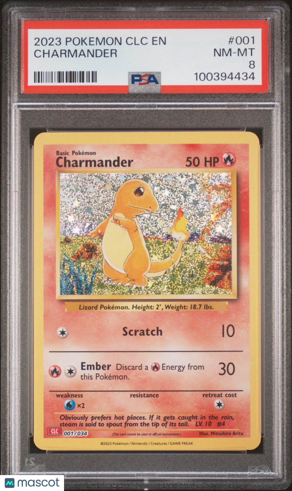 2023 Pokemon Classic Charizard &amp; Ho-Oh Ex Deck Charmander PSA 8