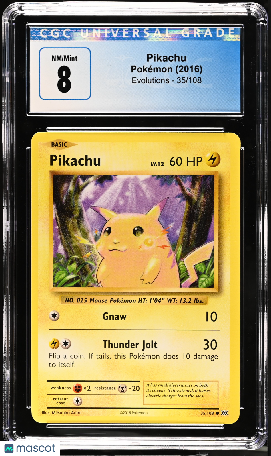 2016 Evolutions Pikachu CGC 8