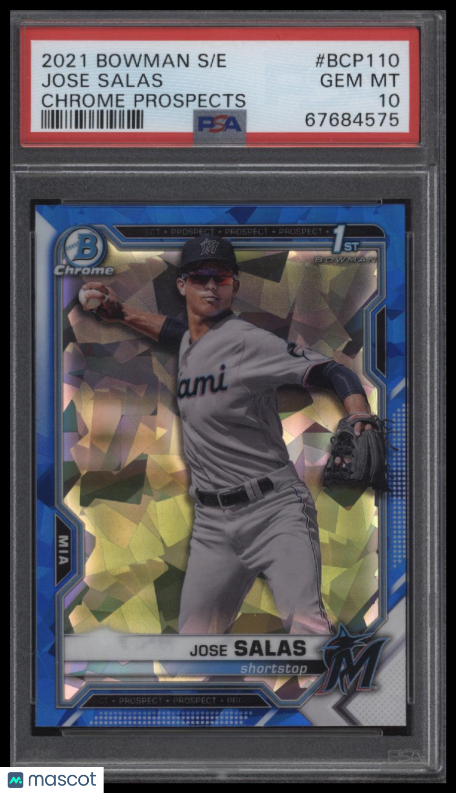 2021 Bowman Sapphire Edition Chrome Prospects #BCP110 Jose Salas PSA 10