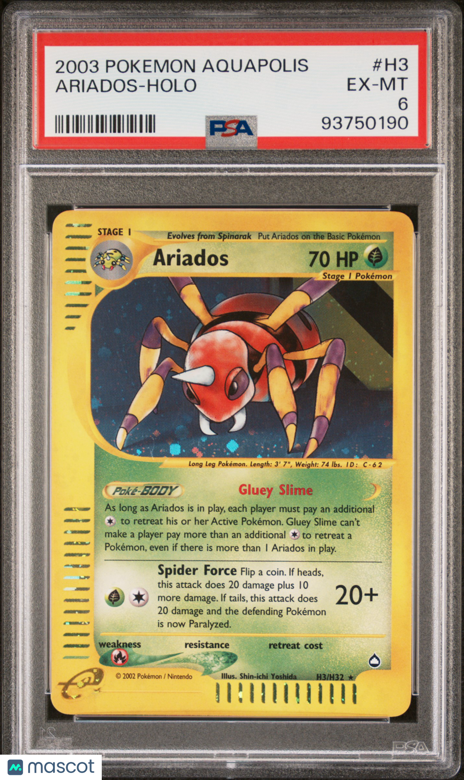 2003 Pokemon Aquapolis Ariados-Holo PSA 6