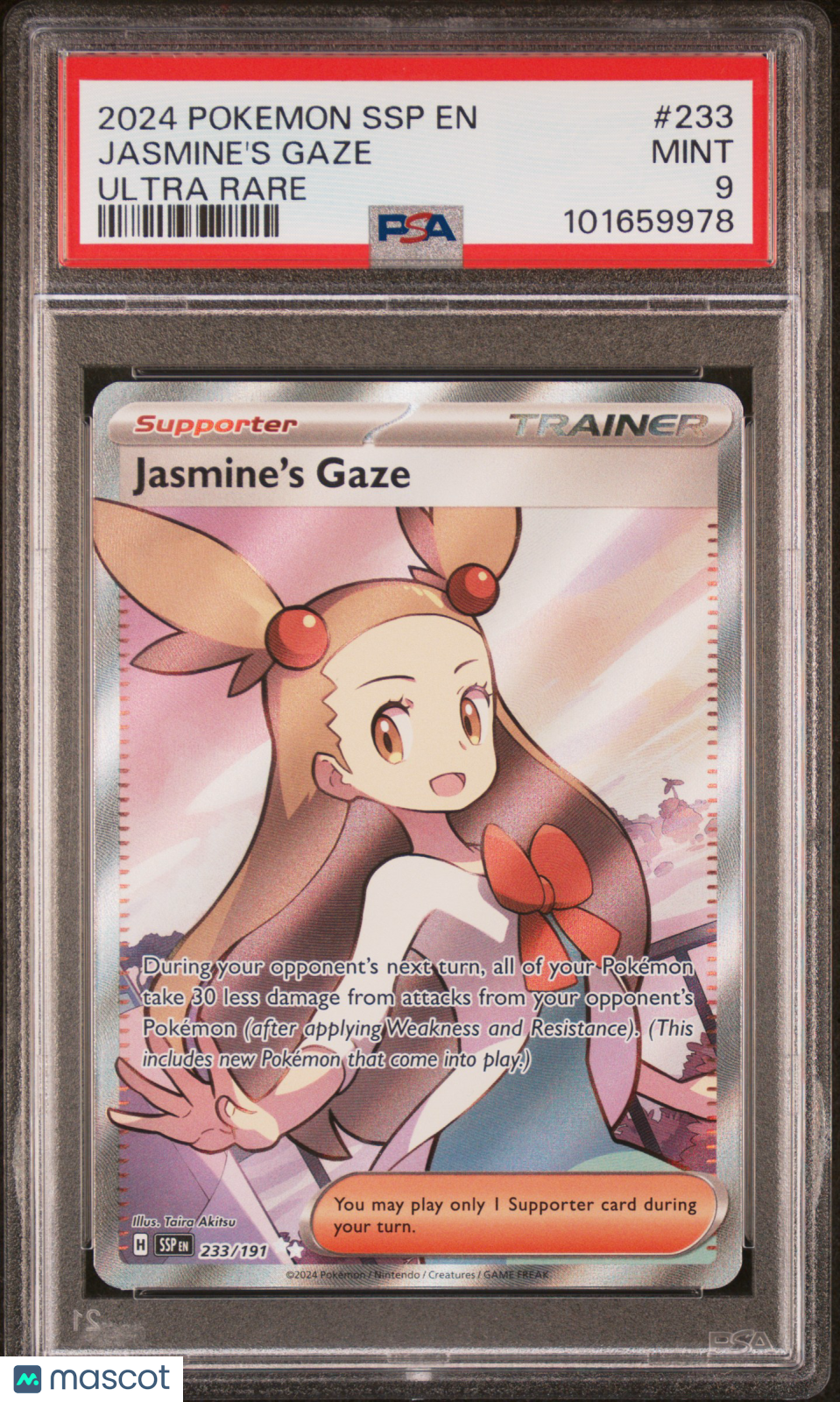 2024 Pokemon Ssp En-Surging Sparks Jasmine&#39;S Gaze Ultra Rare PSA 9