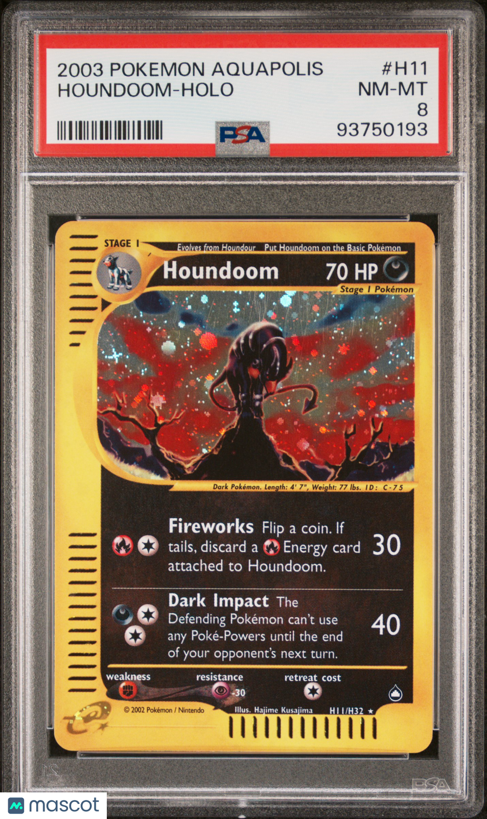 2003 Pokemon Aquapolis Houndoom-Holo PSA 8