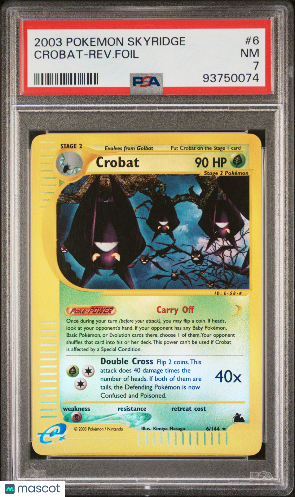 2003 Pokemon Skyridge Crobat-Rev.Foil PSA 7