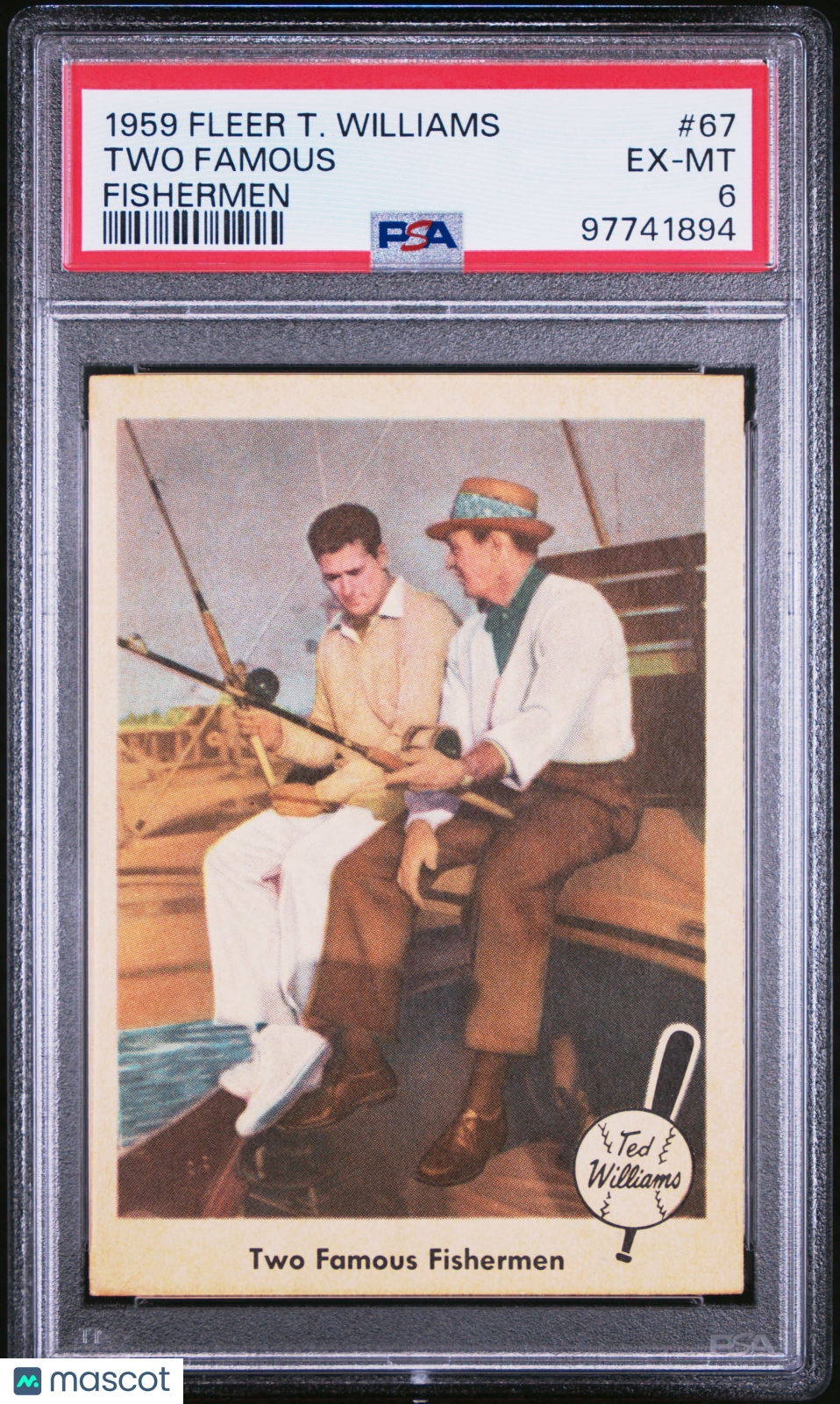 1959 Fleer Ted Williams Two Famous Fishermen PSA 6