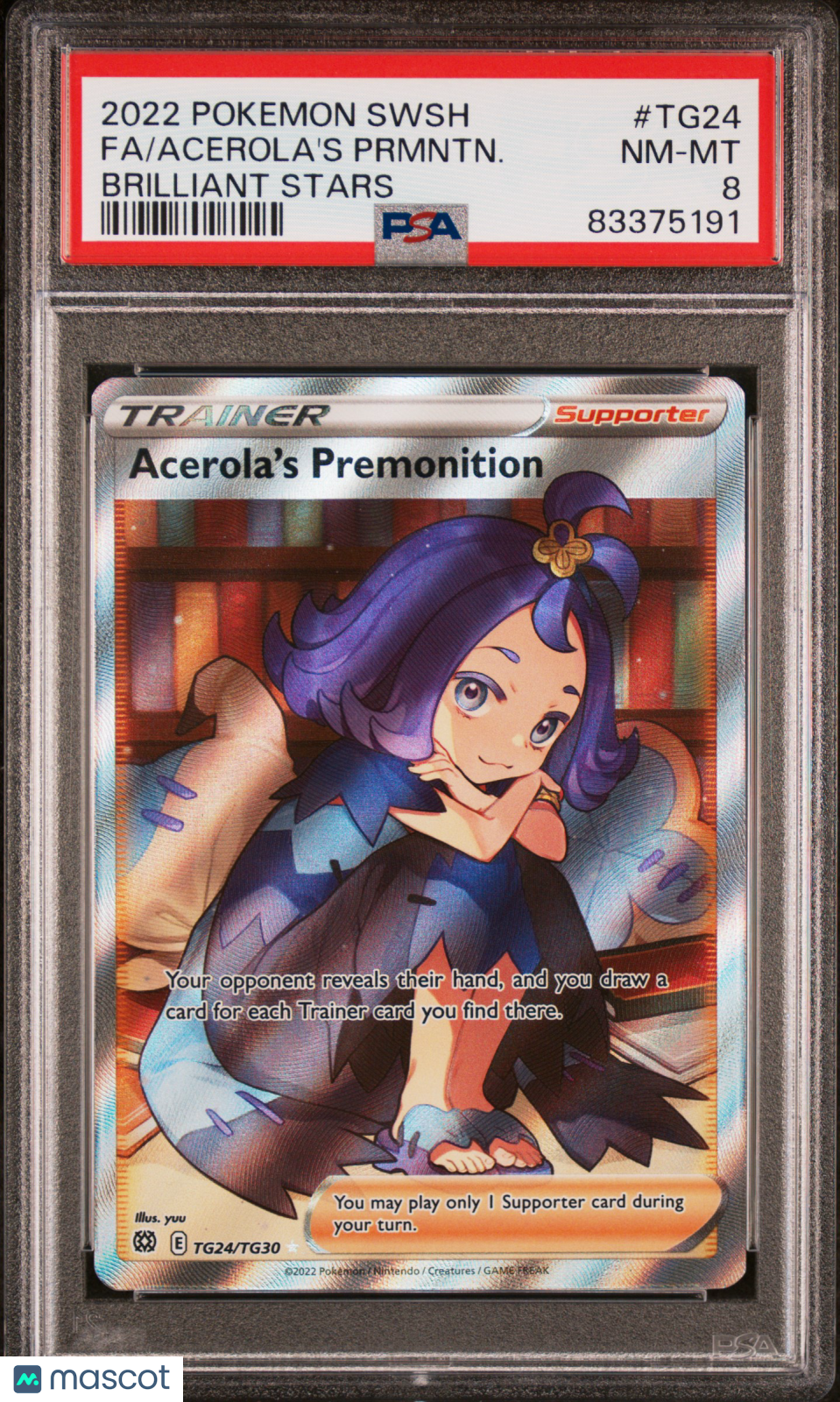 2022 Pokemon Sword &amp; Shield Brilliant Stars Acerola&#39;S Prmntn. PSA 8