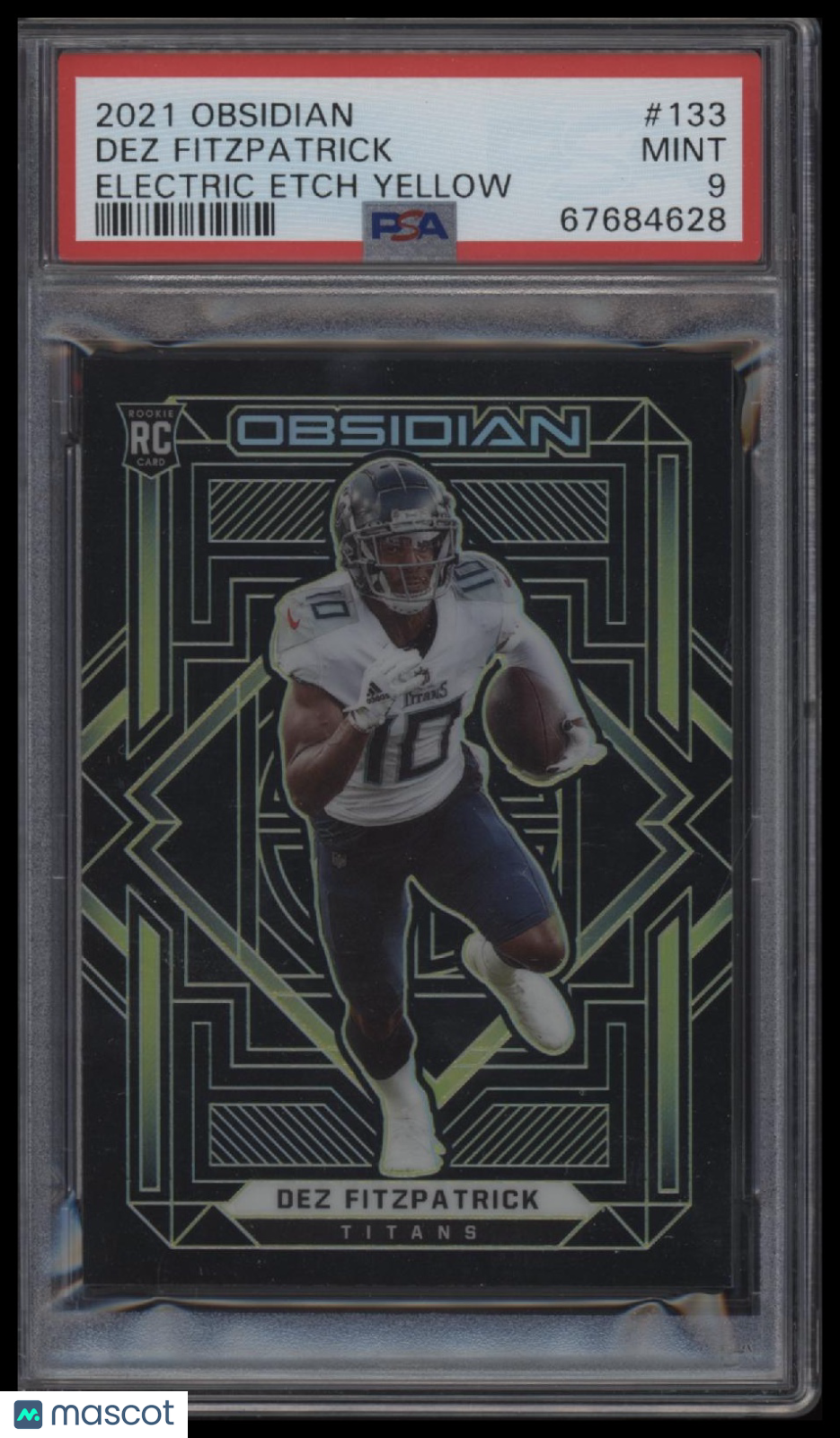 2021 Panini Obsidian #133 Dez Fitzpatrick Electric Etch Yellow PSA 9