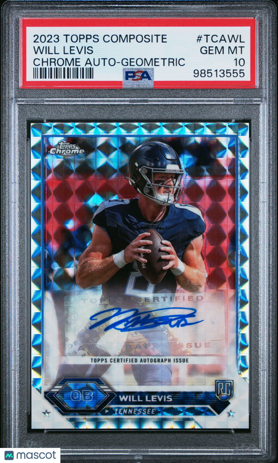 2023 Topps Composite Autographs Will Levis Chrome Auto-Geometric PSA 10