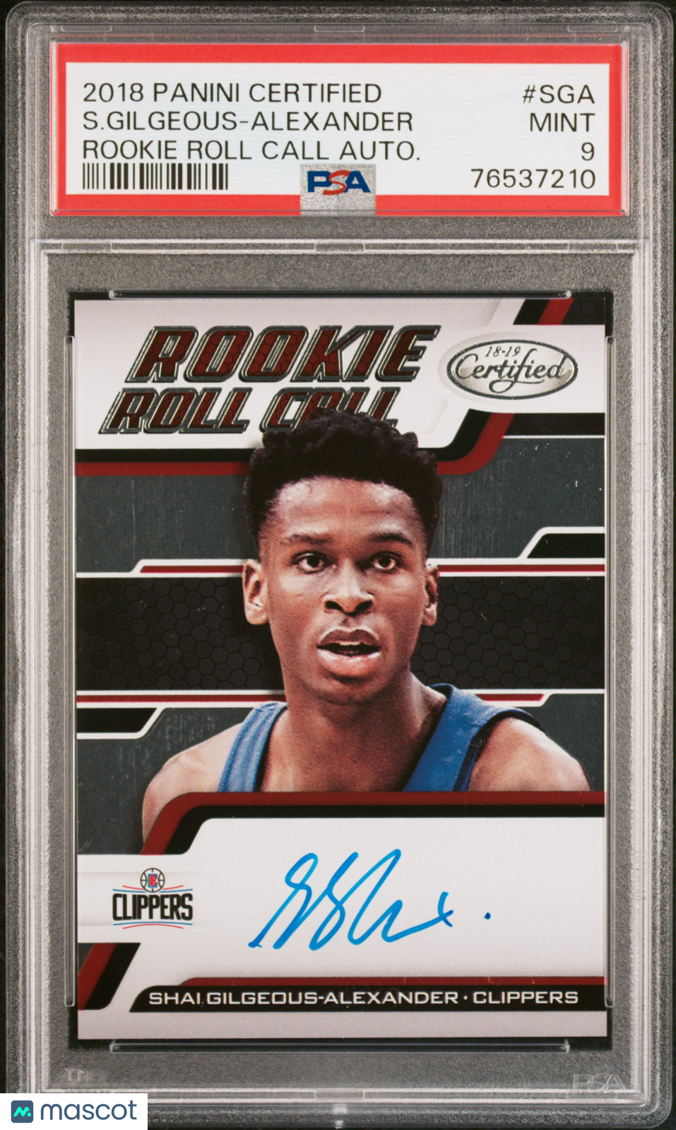 2018 Panini Certified Shai Gilgeous-Alexander Rookie Roll Call Auto. PSA 9