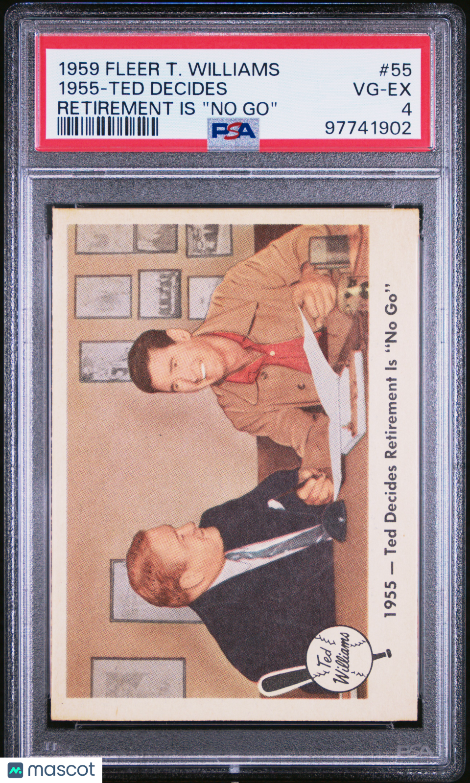 1959 Fleer Ted Williams 1955-Ted Decides Retirement Is &quot;No Go&quot; PSA 4 97741902