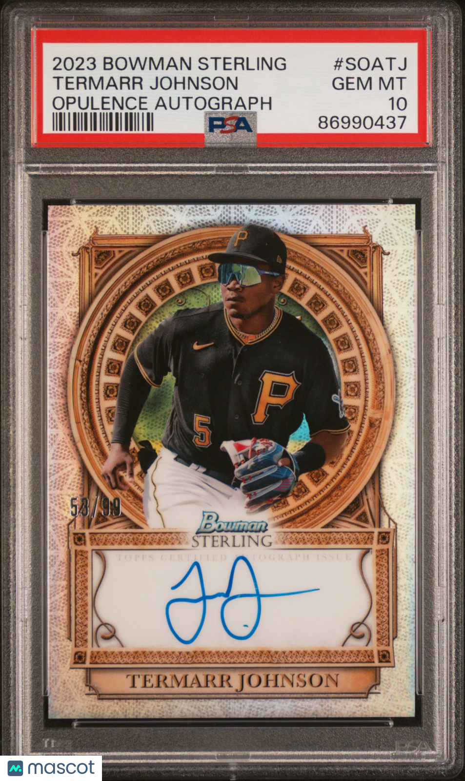 2023 Bowman Sterling Sterling Opulence Autographs #SOATJ Termarr Johnson PSA 10