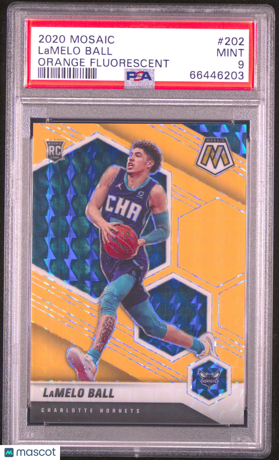 2020 Panini Mosaic Lamelo Ball Orange Fluorescent PSA 9