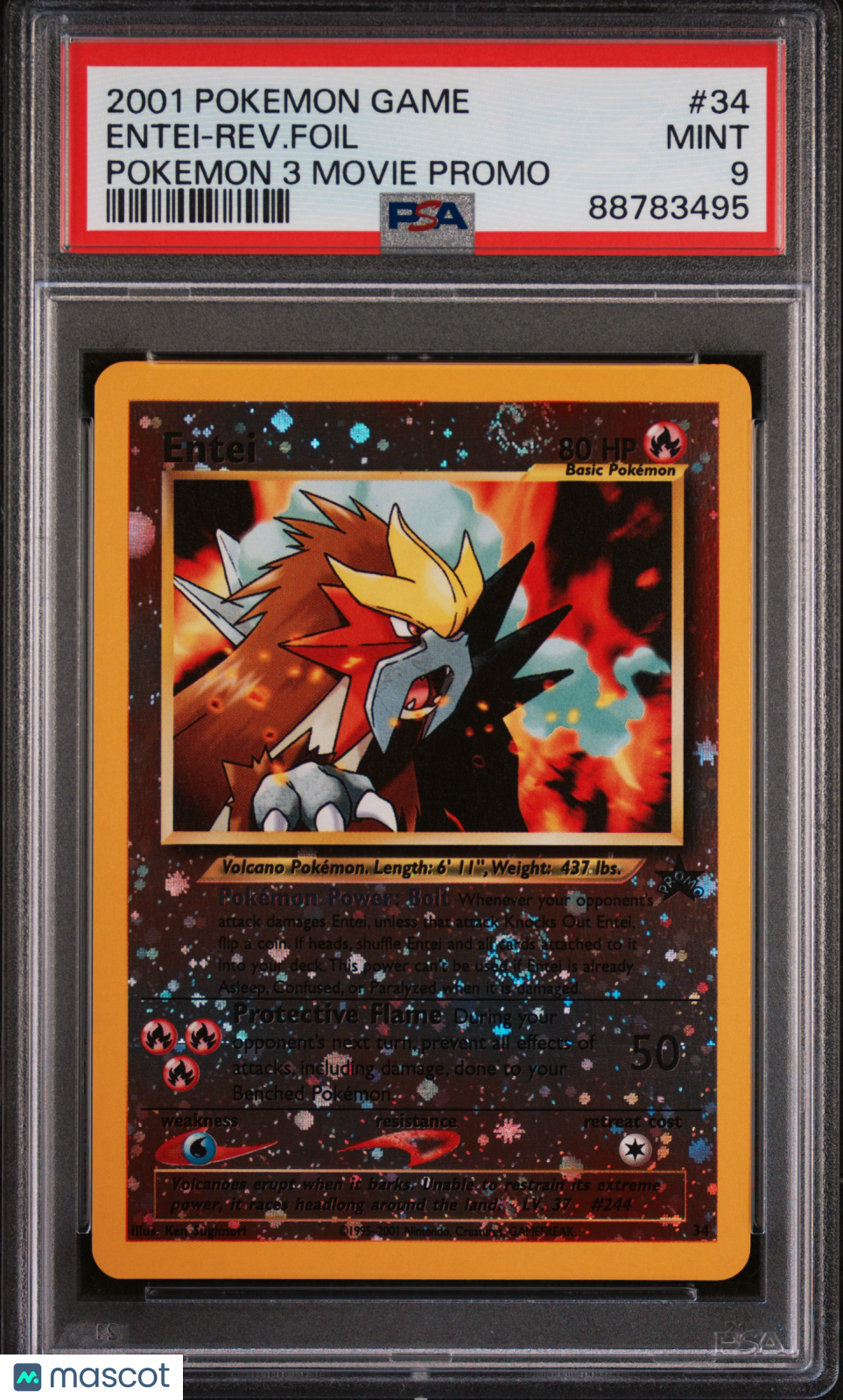 2001 Pokemon Game Movie Entei-Rev.Foil Pokemon 3 Movie Promo PSA 9 88783495