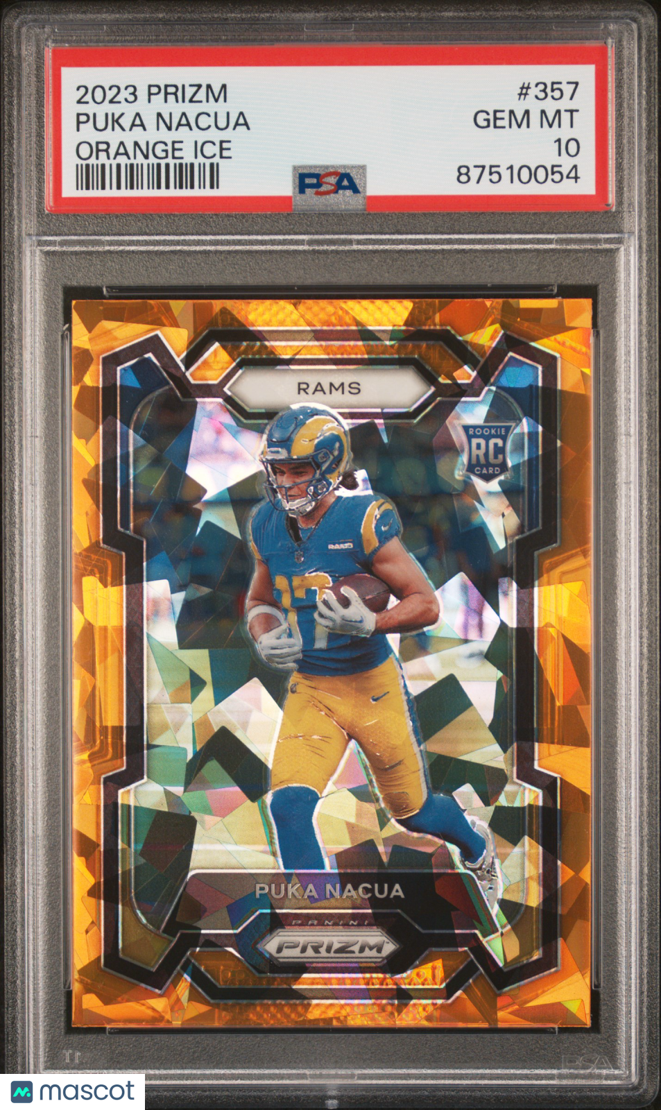 2023 Panini Prizm Puka Nacua Orange Ice PSA 10