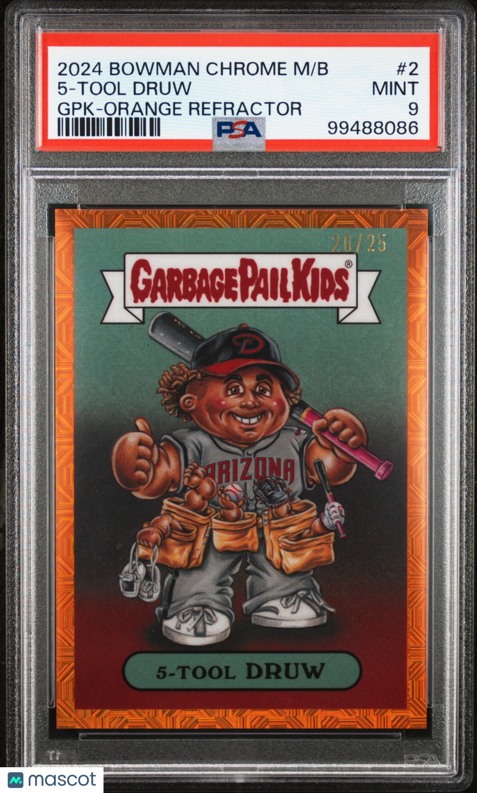 2024 Bowman Chrome Mega Box Bowman Gpk 5-Tool Druw Gpk-Orange Refractor PSA 9