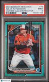 2024 Bowman Mega Box Chrome Adley Rutschman Chrome-Aqua Refractor PSA 9