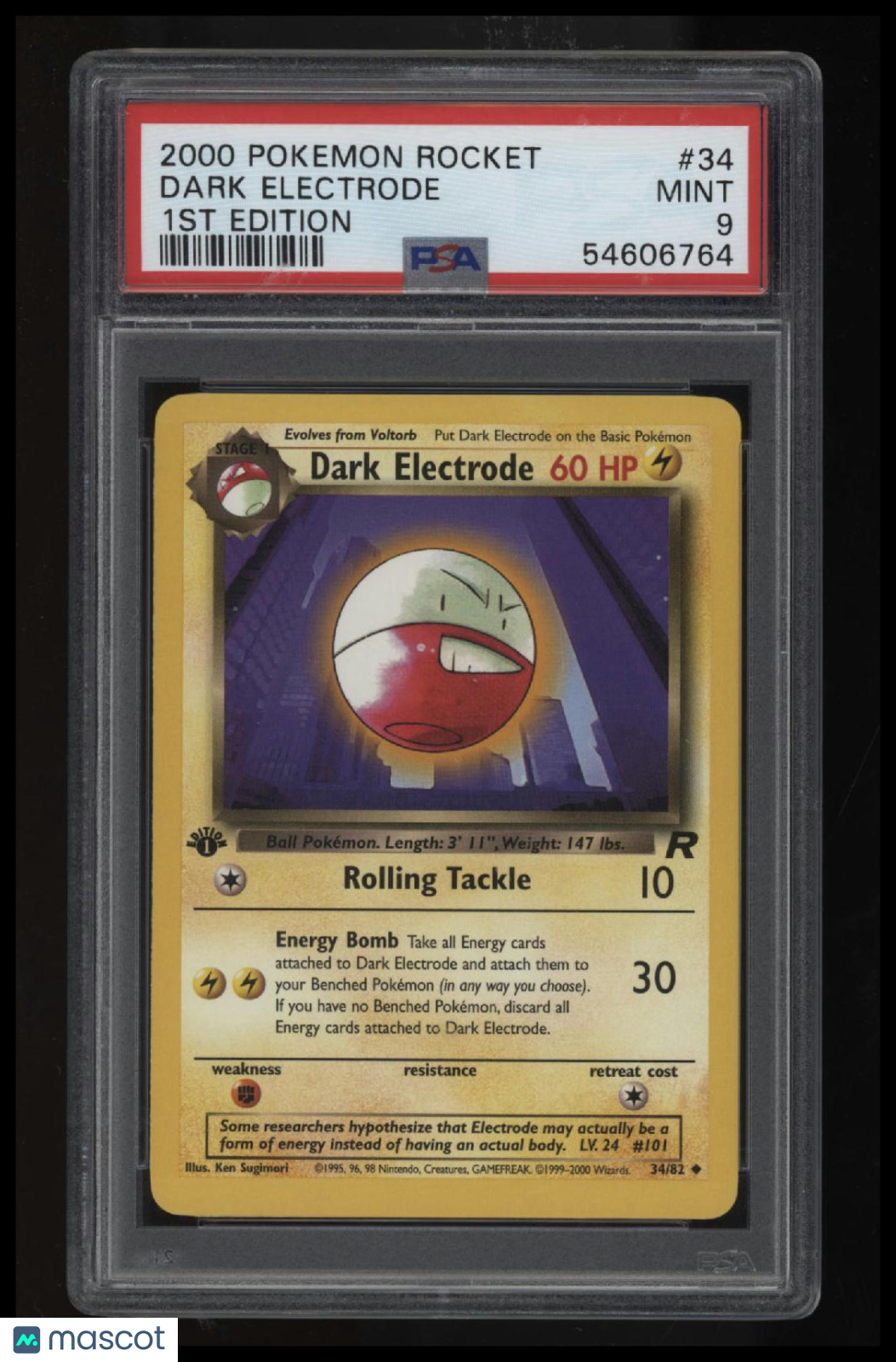 2000 Pokemon Rocket Dark Electrode 1st Edition PSA 9