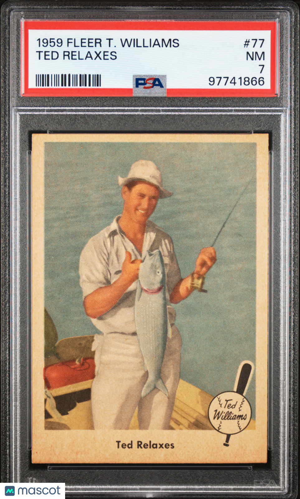 1959 Fleer Ted Williams Ted Relaxes PSA 7